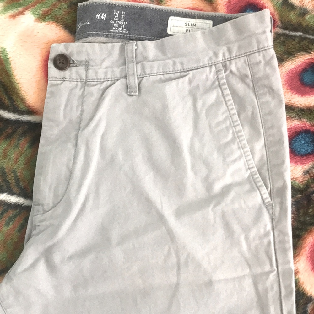 H&M Men's Slim Fit Gray Pants